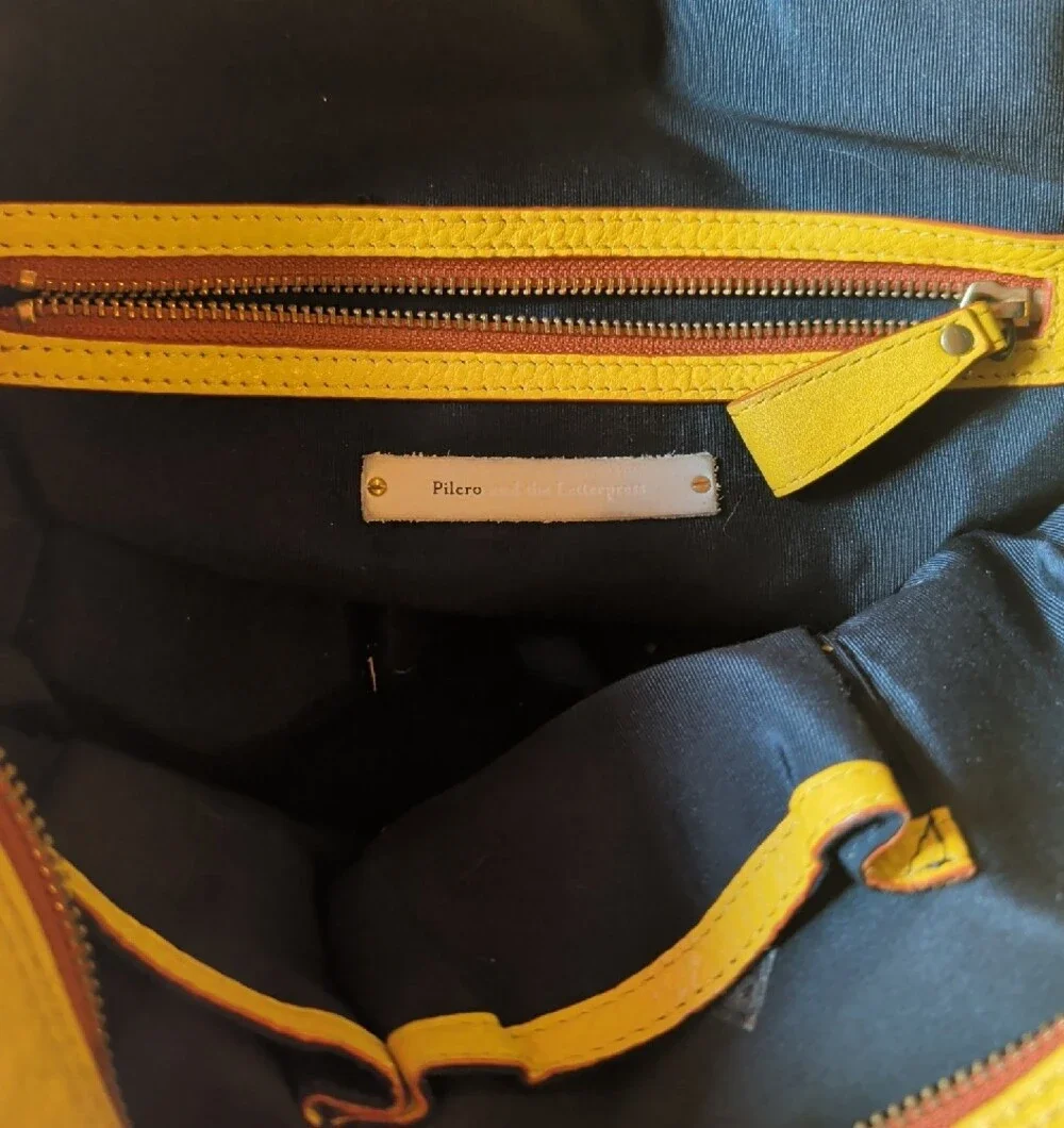 Pilcro Yellow Leather Top-Handle Satchel Bag
